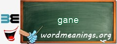 WordMeaning blackboard for gane